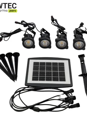סט 4 תאורת גינה דוקרן סולאריות NEWTEC AL22 RGB