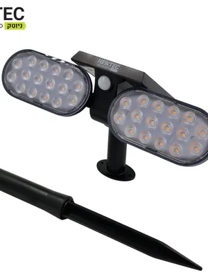 תאורת גינה סולארית כפולה דגם OVA2 סוללה 1200Mah 32LED 232*155/320MM